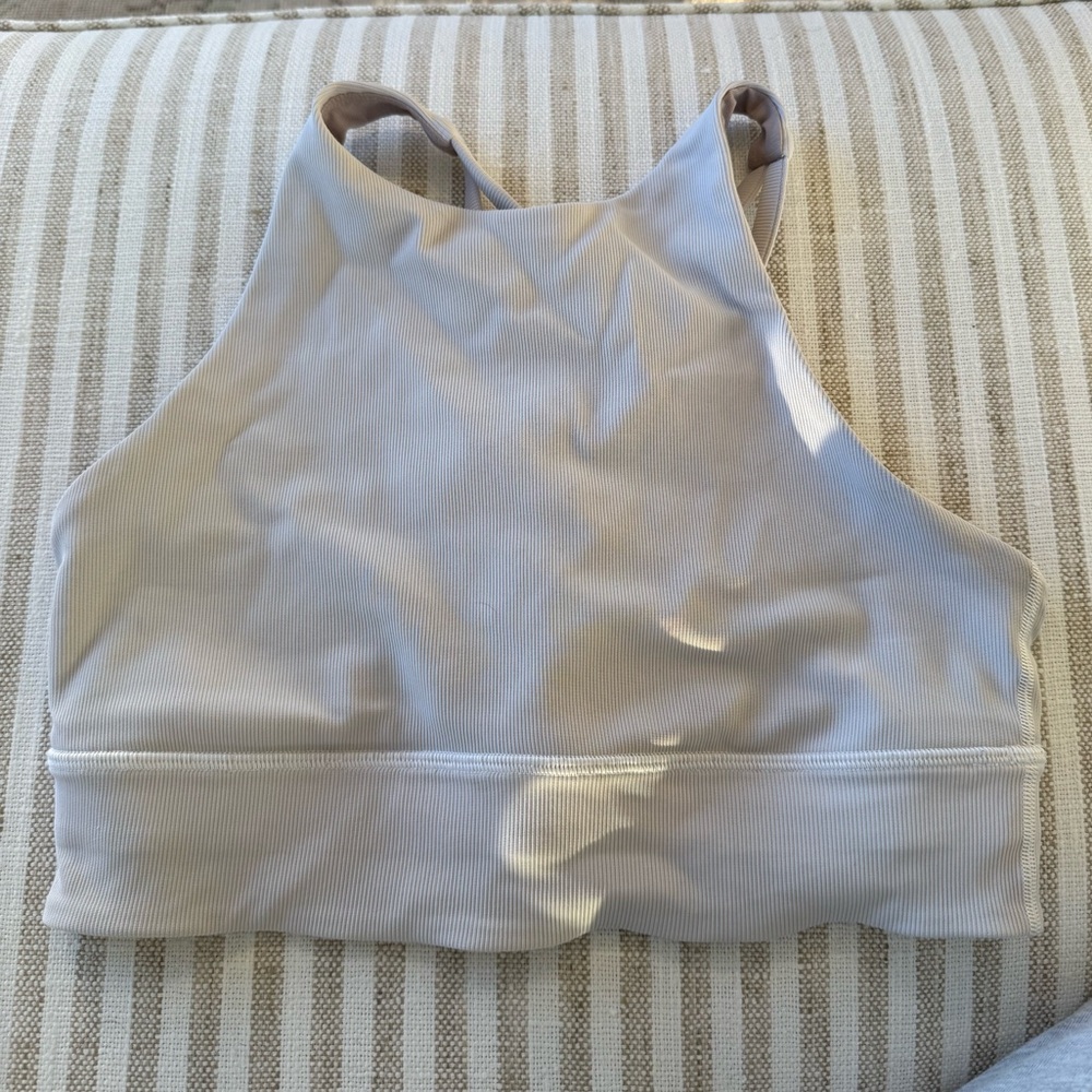 High Neck White Lulu Lemon Sports Bra